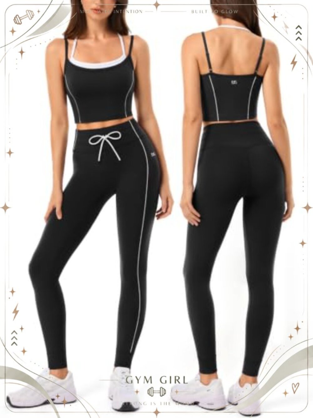 Seamless Drawstring Leggings & Tank Top Workout Set